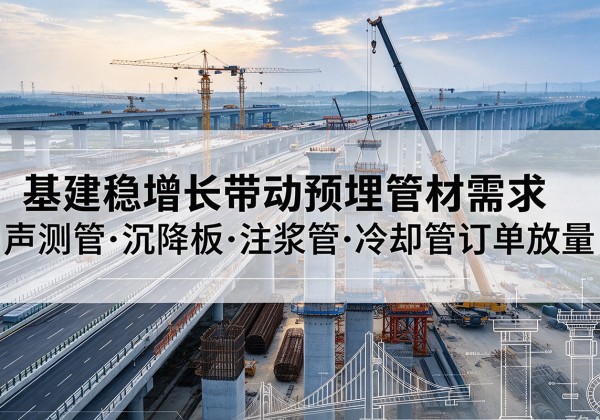 云岩基建稳增长带动预埋监测管材需求，声测管、沉降板、注浆管订单持续放量